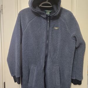 LL Bean's Kids Sherpa Fleece Full Zip, Hood, Size XLarge